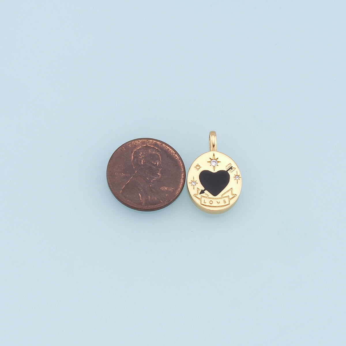 18K Gold Filled Heart Enamel Charm Pendant for Jewelry Making