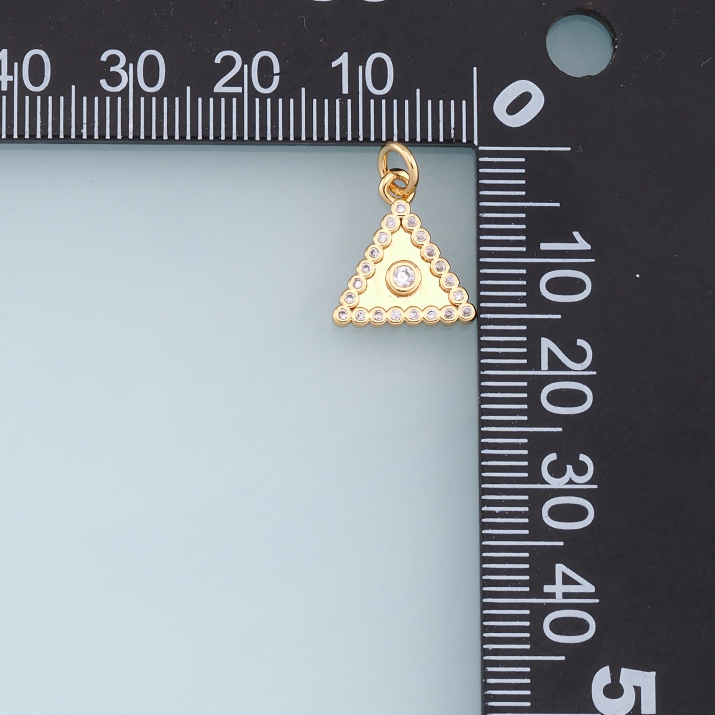Gold Triangle Charms,18K Gold Filled Triangle Pendant,CZ Micro Pave Triangle Charm Bracelet Necklace for DIY Jewelry Making Supply