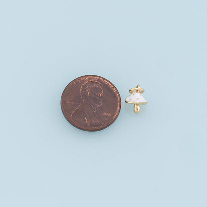 18K Gold Filled Mushroom Enamel Charm Pendant for Jewelry Making