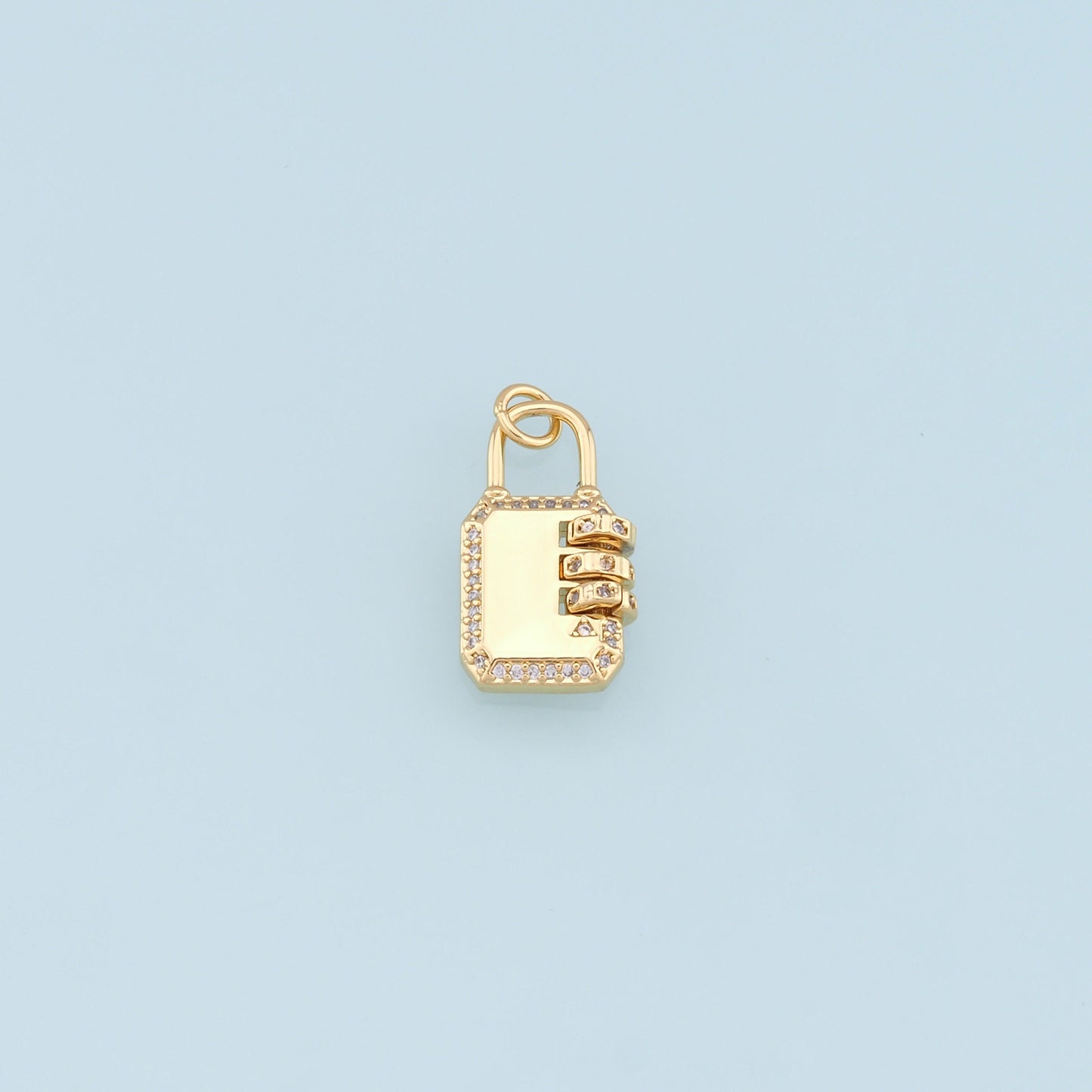 Gold Key Lock Charms,18K Gold Filled Key Pendant,CZ Micro Pave Lock Charm Bracelet Necklace for DIY Jewelry Making Supply