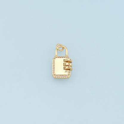 Gold Key Lock Charms,18K Gold Filled Key Pendant,CZ Micro Pave Lock Charm Bracelet Necklace for DIY Jewelry Making Supply
