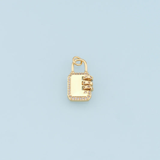 Gold Key Lock Charms,18K Gold Filled Key Pendant,CZ Micro Pave Lock Charm Bracelet Necklace for DIY Jewelry Making Supply