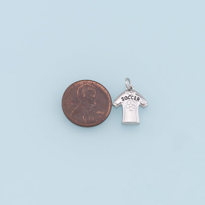 Gold Tiny Football Jersey Charms,18K Gold Football Pendant,Soccer Charm Bracelet Necklace for DIY Jewelry Making Supply