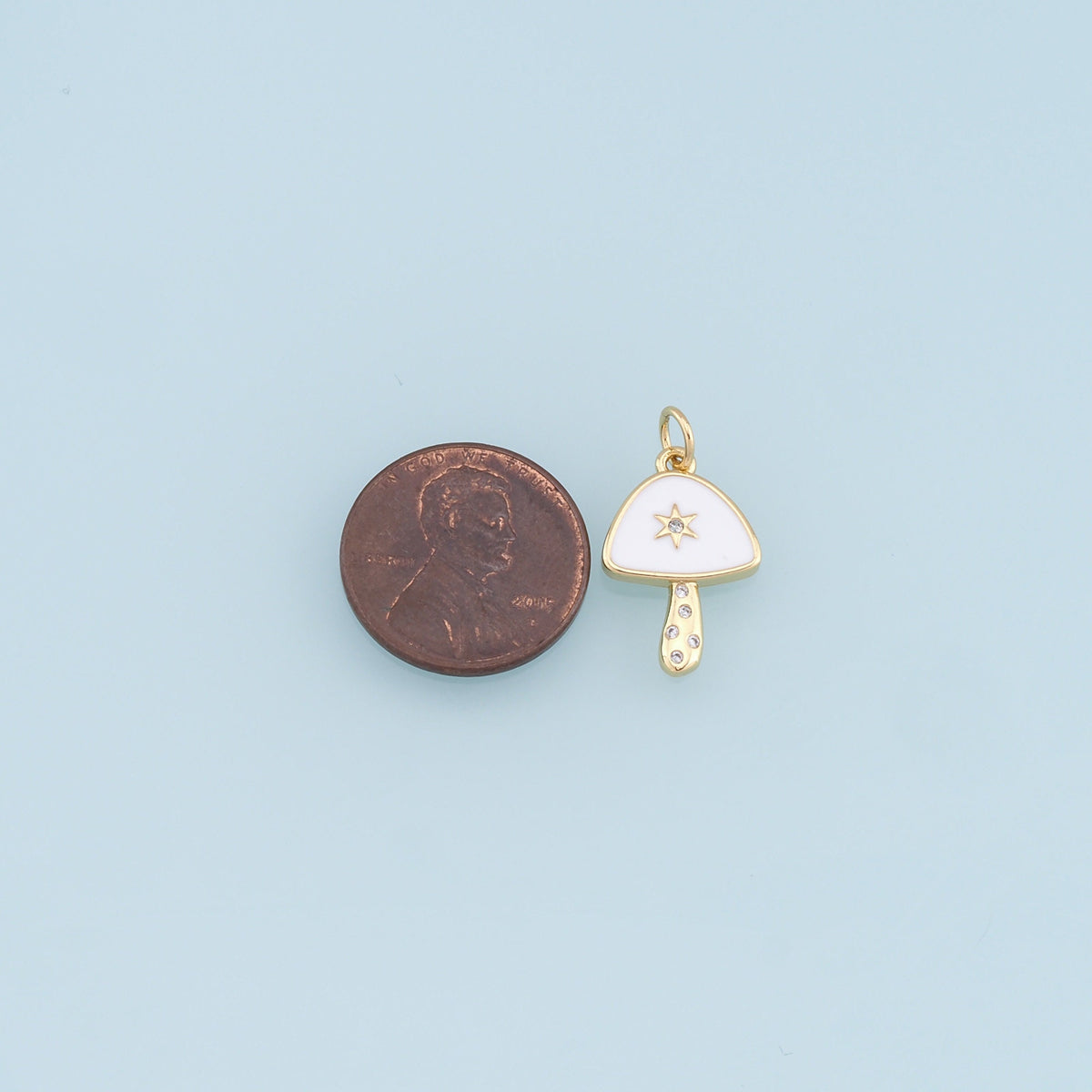 Gold mushroom Star Charms,18K Gold Filled mushroom Pendant,Enamel mushroom Charm Bracelet Necklace for DIY Jewelry Making Sup