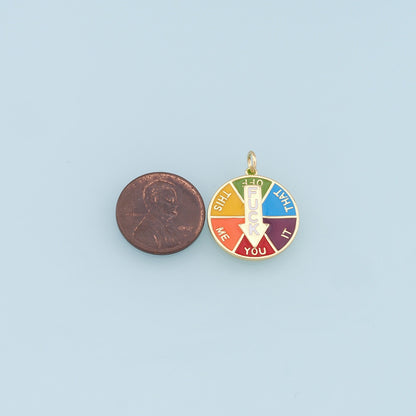 Gold Fuck Charms,18K Gold Filled Mood Pendant,Funny Colorful Enamel Charm Bracelet Necklace for DIY Jewelry Making Supply