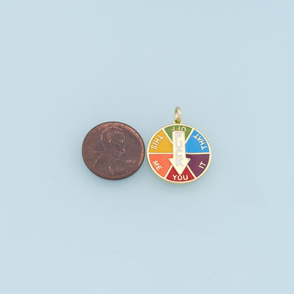 18K Gold Filled Hand Enamel Charm Pendant for Jewelry Making