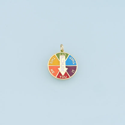 Gold Fuck Charms,18K Gold Filled Mood Pendant,Funny Colorful Enamel Charm Bracelet Necklace for DIY Jewelry Making Supply