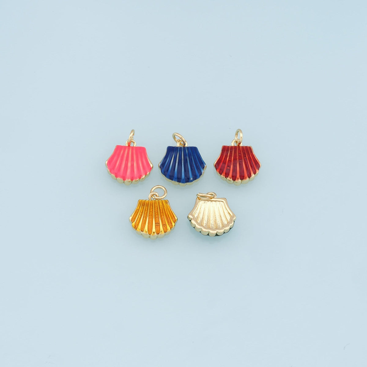 Gold Shell Charms,18K Gold Filled Conch Shell Pendant,Conch Shell Charm Bracelet Necklace for DIY Jewelry Making Supply