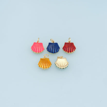 Gold Shell Charms,18K Gold Filled Conch Shell Pendant,Conch Shell Charm Bracelet Necklace for DIY Jewelry Making Supply