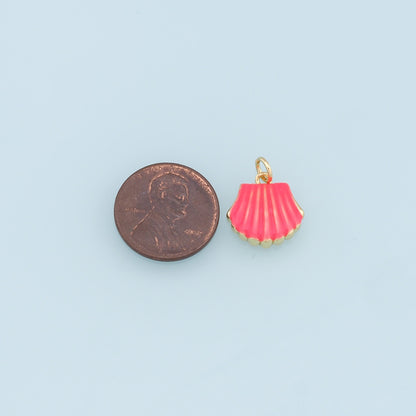 18K Gold Filled Shell Charm Pendant for Jewelry Making