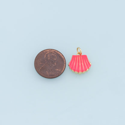 Gold Shell Charms,18K Gold Filled Conch Shell Pendant,Conch Shell Charm Bracelet Necklace for DIY Jewelry Making Supply