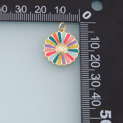 18K Gold Filled Hand Enamel Charm Pendant for Jewelry Making