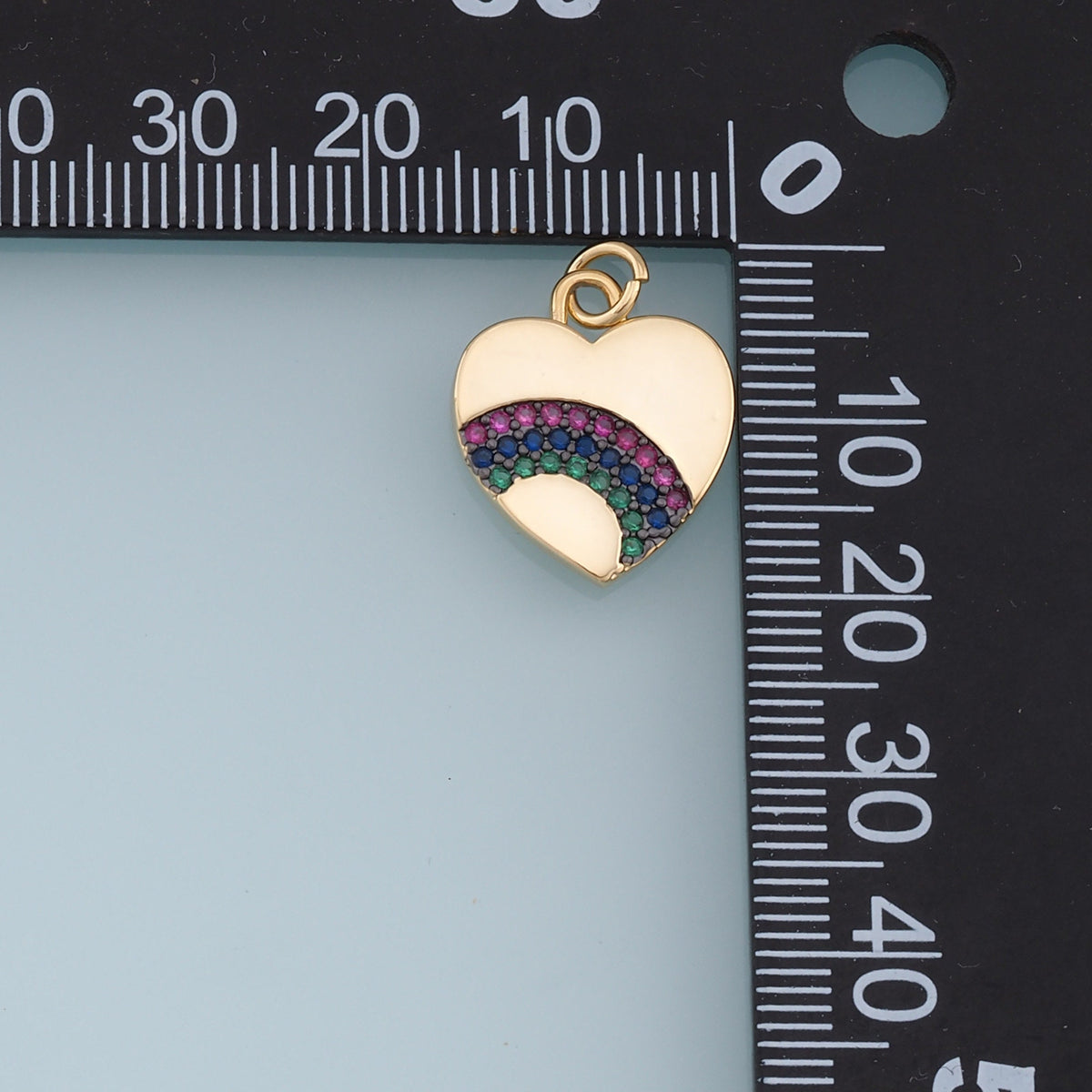 18K Gold Filled Heart CZ Charm Pendant for Jewelry Making