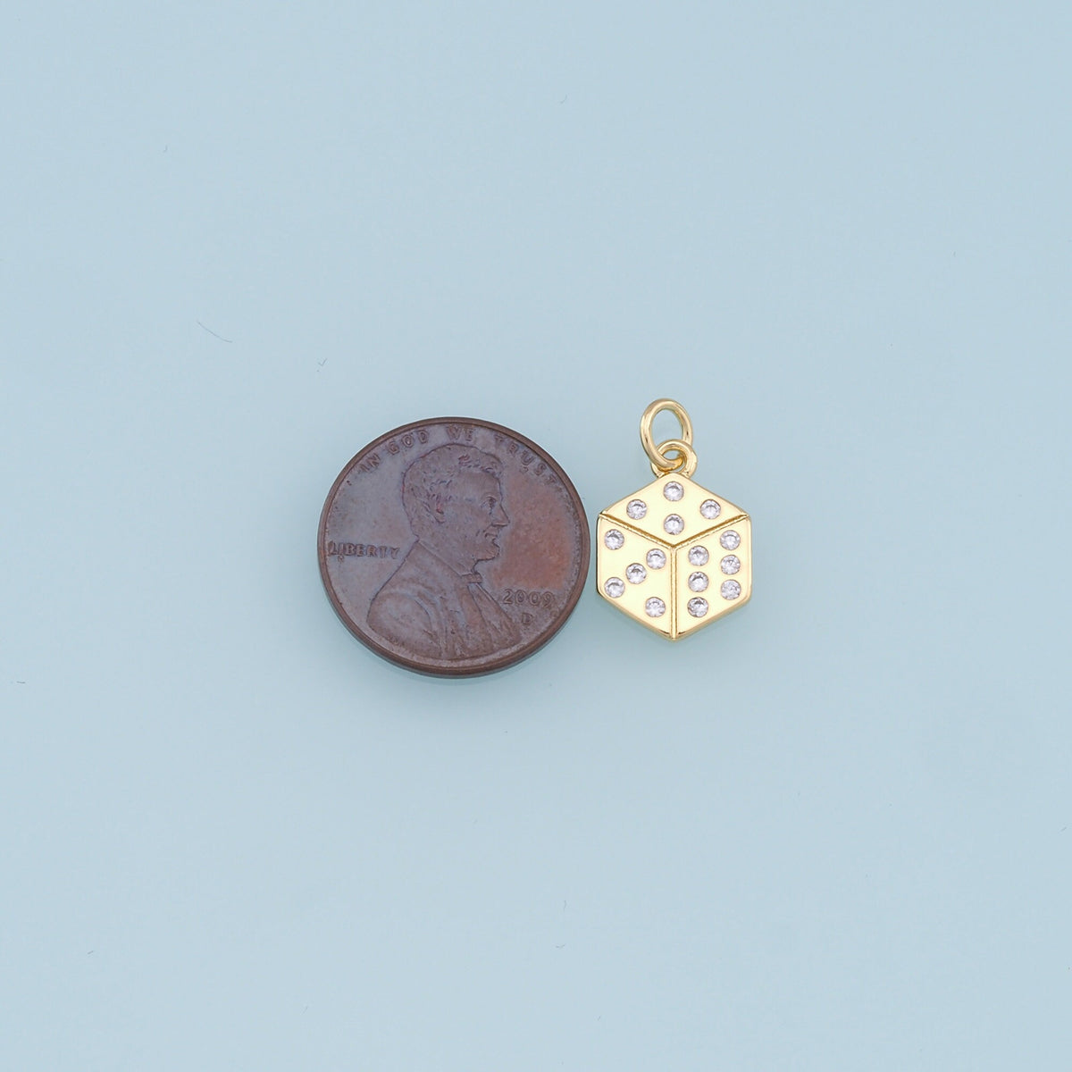 Gold Dice Charms,18K Gold Filled Dice Pendant,Dice Charms Bracelet Necklace for DIY Jewelry Making Supply