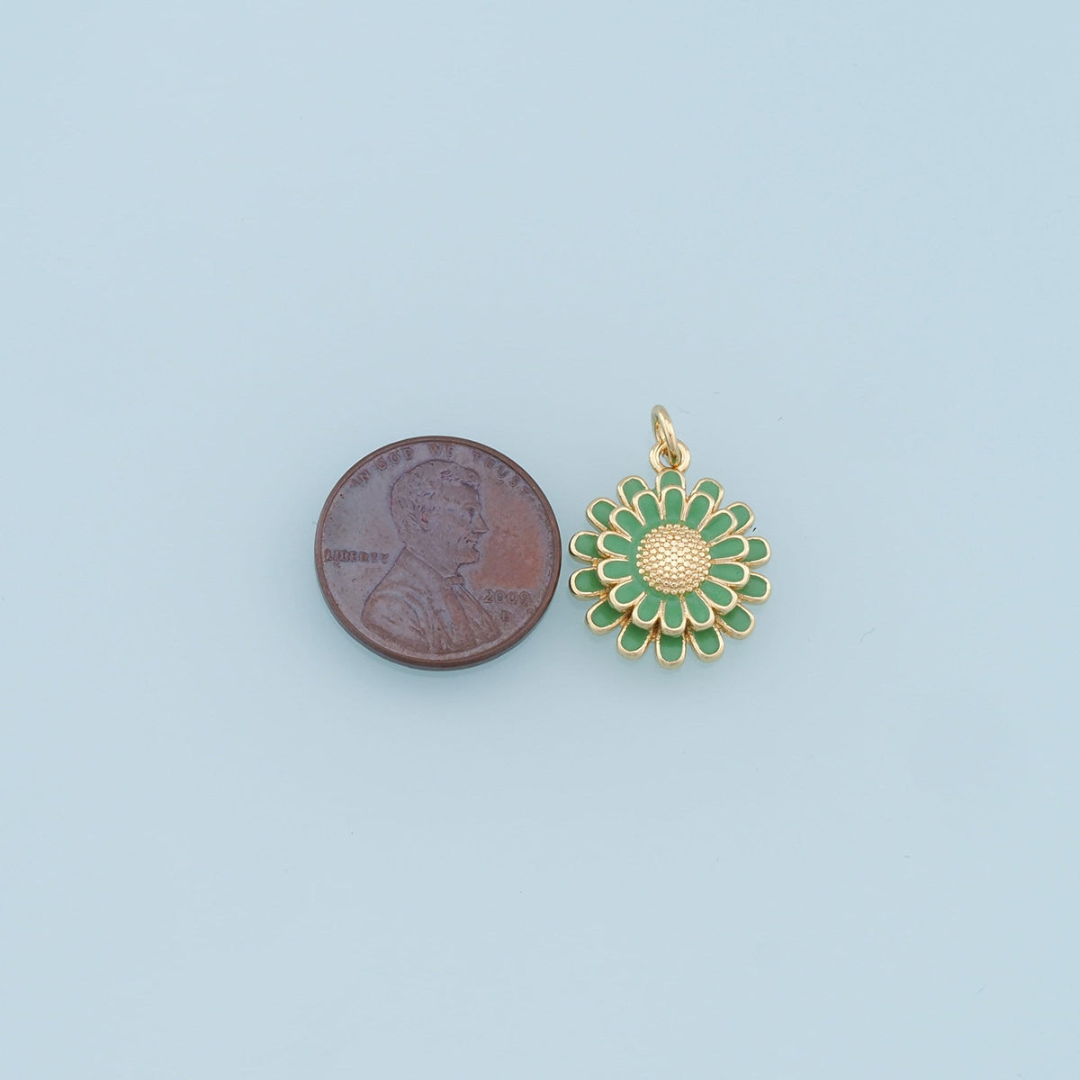 Gold Daisy Charms,18K Gold Filled Enamel Daisy Pendant,Daisy Charm Bracelet Necklace for DIY Jewelry Making Supply