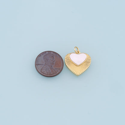 Gold Heart Charms,18K Gold Filled Heart Pendant,Heart Charm Bracelet Necklace for DIY Jewelry Making Supply