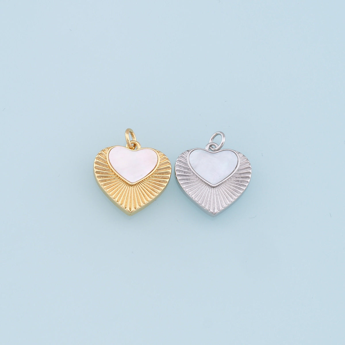 Gold Heart Charms,18K Gold Filled Heart Pendant,Heart Charm Bracelet Necklace for DIY Jewelry Making Supply