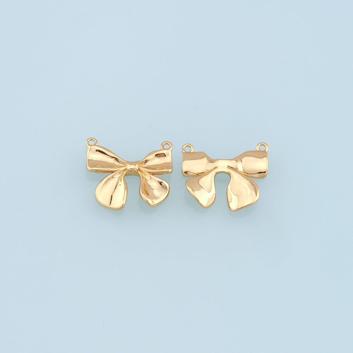 18K Gold Filled Bow Charm Pendant for Jewelry Making
