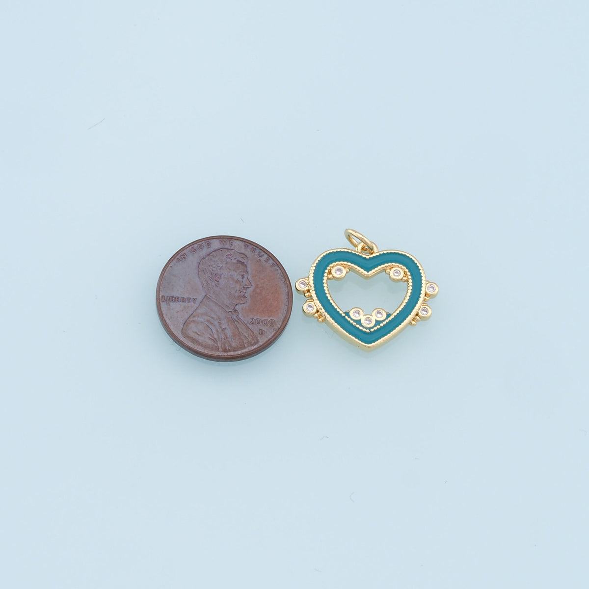 Gold Heart Charms,18K Gold Filled Enamel Heart Pendant,Heart Charm Bracelet Necklace for DIY Jewelry Making Supply