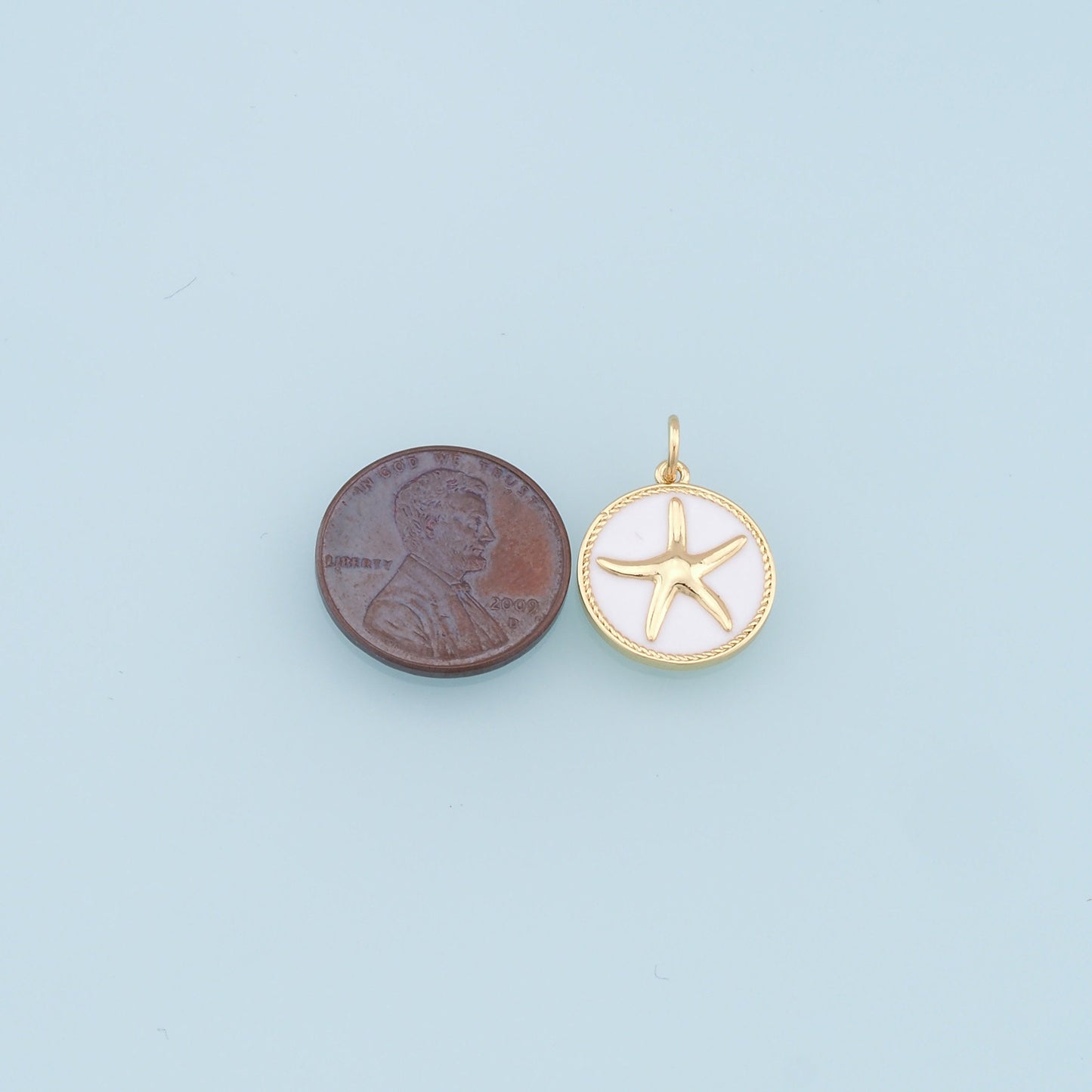 Gold Starfish Charms,18K Gold Filled Enamel Sea star Pendant,Starfish Charm Bracelet Necklace for DIY Jewelry Making Supply