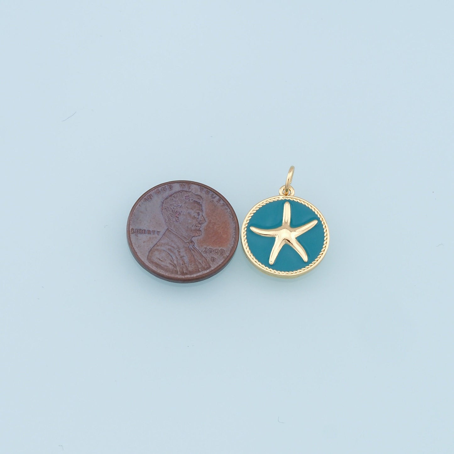 Gold Starfish Charms,18K Gold Filled Enamel Sea star Pendant,Starfish Charm Bracelet Necklace for DIY Jewelry Making Supply