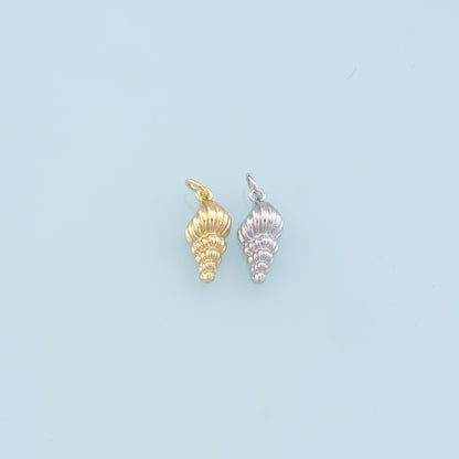 Gold Conch Charms,18K Gold Filled Conch Shell Pendant,Silver Conch Shell Charm Bracelet Necklace for DIY Jewelry Making Suppl