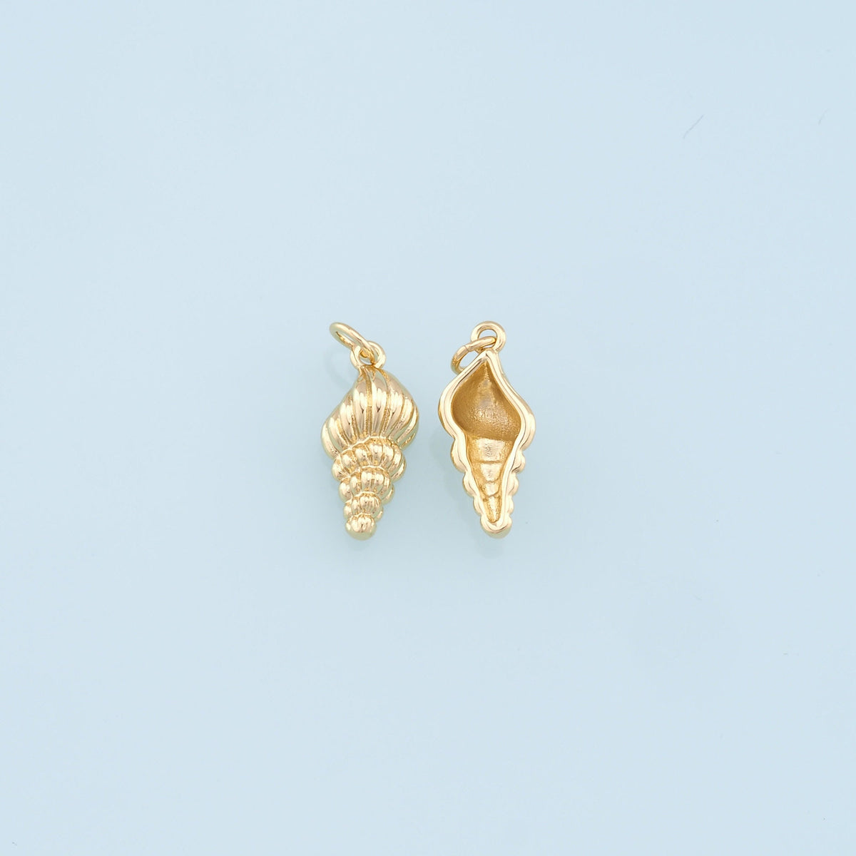 Gold Conch Charms,18K Gold Filled Conch Shell Pendant,Silver Conch Shell Charm Bracelet Necklace for DIY Jewelry Making Suppl