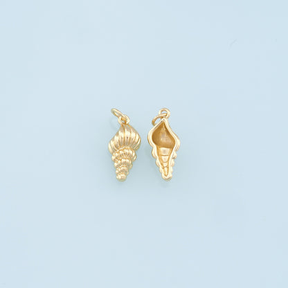 Gold Conch Charms,18K Gold Filled Conch Shell Pendant,Silver Conch Shell Charm Bracelet Necklace for DIY Jewelry Making Suppl