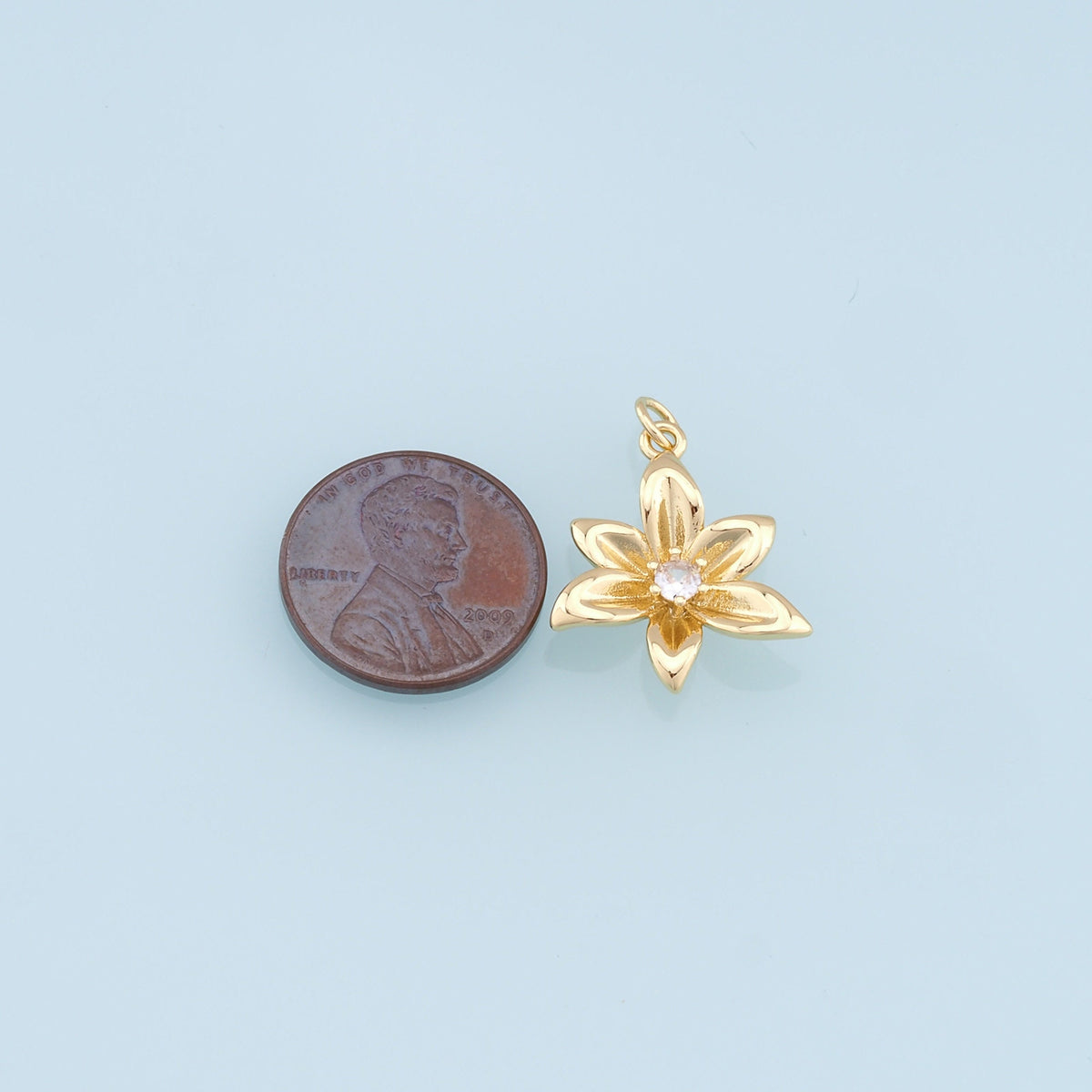 Gold Flower Charms,18K Gold Filled Flower Pendant,Silver Flower Charm Bracelet Necklace for DIY Jewelry Making Supply
