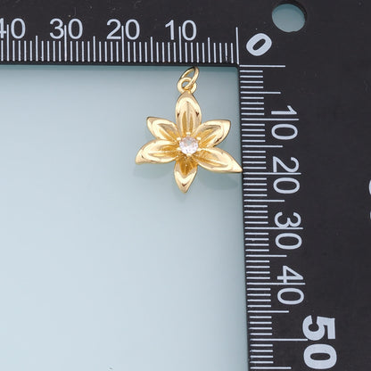 Gold Flower Charms,18K Gold Filled Flower Pendant,Silver Flower Charm Bracelet Necklace for DIY Jewelry Making Supply