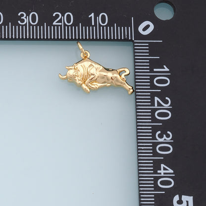 Gold Bull Charms,18K Gold Filled bull head Pendant,OX Charm Bracelet Necklace for DIY Jewelry Making Supply