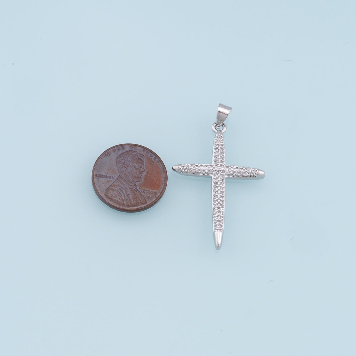 Gold Cross Charms,18K Gold Filled Cross Pendant,CZ Micro Pave Cross Charm Bracelet Necklace for DIY Jewelry Making Supply