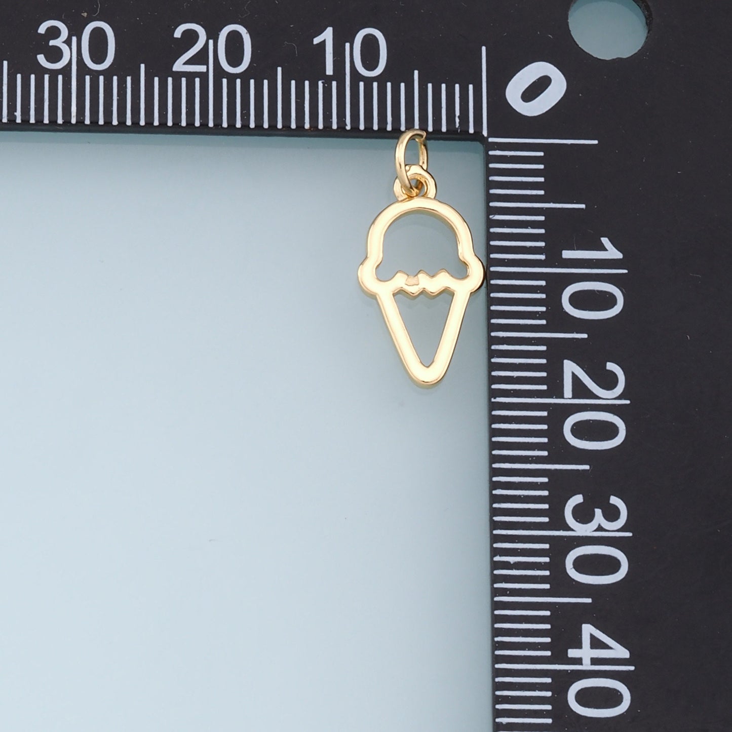 Gold Ice Cream Charms,18K Gold Filled Ice Cream Pendant,cute Ice Cream Charm Bracelet Necklace for DIY Jewelry Making Supply