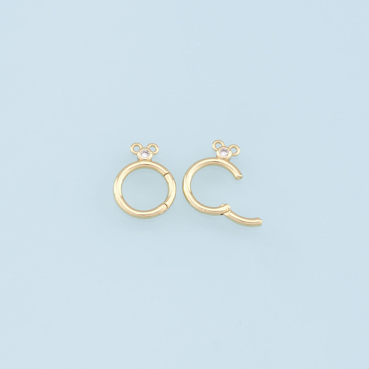 18K Gold Filled Round Carabiner Clasp,Carabiner Lock Connector,Spring Push Gate for DIY Jewelry Finding Necklace Bracelet