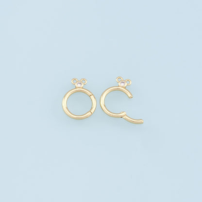 18K Gold Filled Round Carabiner Clasp,Carabiner Lock Connector,Spring Push Gate for DIY Jewelry Finding Necklace Bracelet
