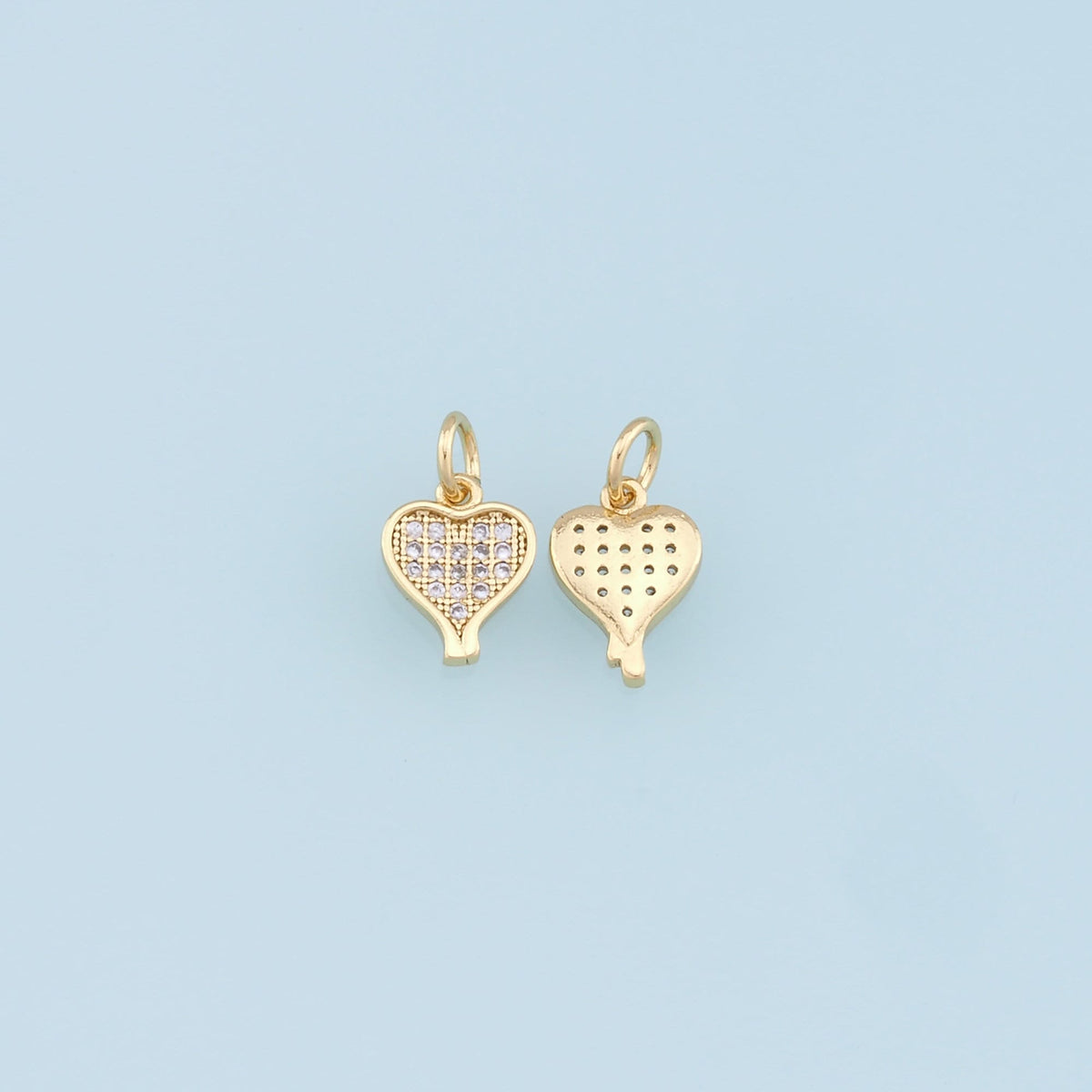 Gold Heart Charms,18K Gold Filled Heart Pendant,Tiny Heart Charm Bracelet Necklace for DIY Jewelry Making Supply