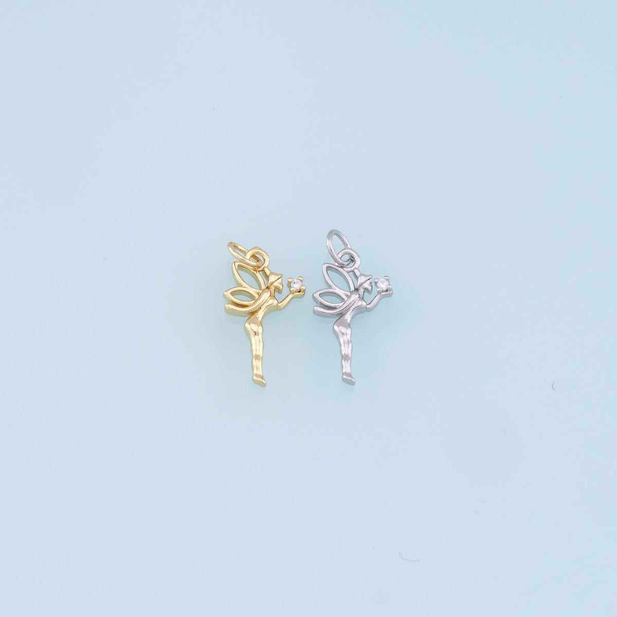Gold Angel Charms,18K Gold Filled Angel Pendant,Angel Charm Bracelet Necklace for DIY Jewelry Making Supply
