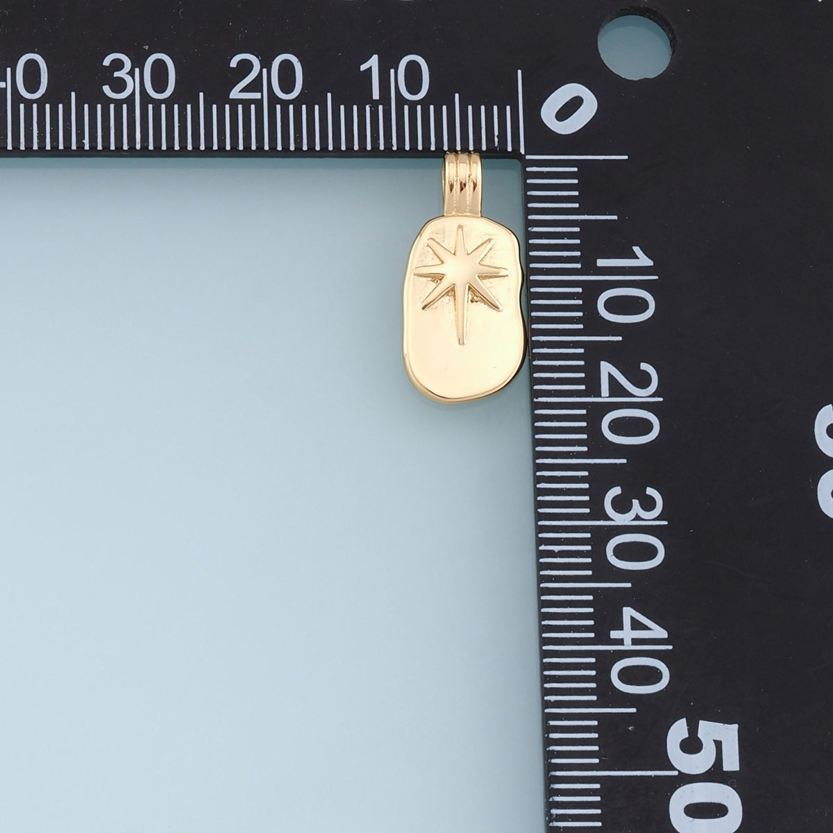 Gold Star Charms,18K Gold Filled Starburst Pendant,North Star Charm Bracelet Necklace for DIY Jewelry Making Supply