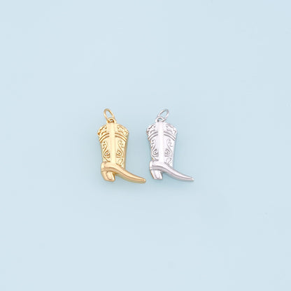Gold Shoe Charms,18K Gold Filled Shoe Pendant,Shoe Charm Bracelet Necklace for DIY Jewelry Making Supply