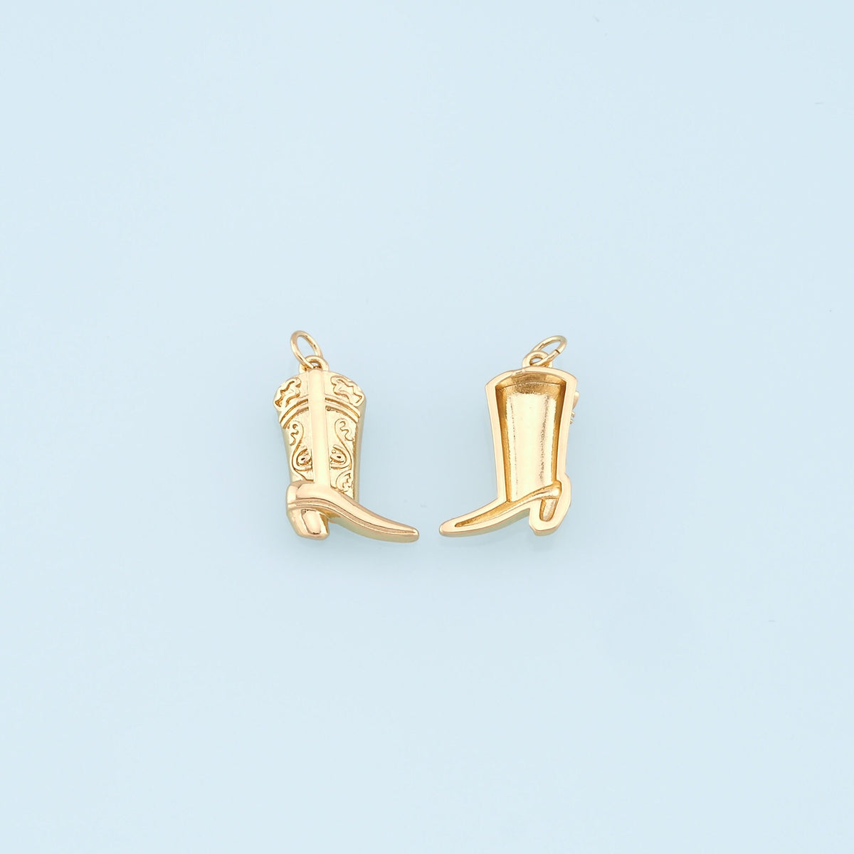 Gold Shoe Charms,18K Gold Filled Shoe Pendant,Shoe Charm Bracelet Necklace for DIY Jewelry Making Supply