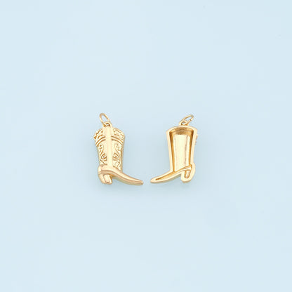 Gold Shoe Charms,18K Gold Filled Shoe Pendant,Shoe Charm Bracelet Necklace for DIY Jewelry Making Supply