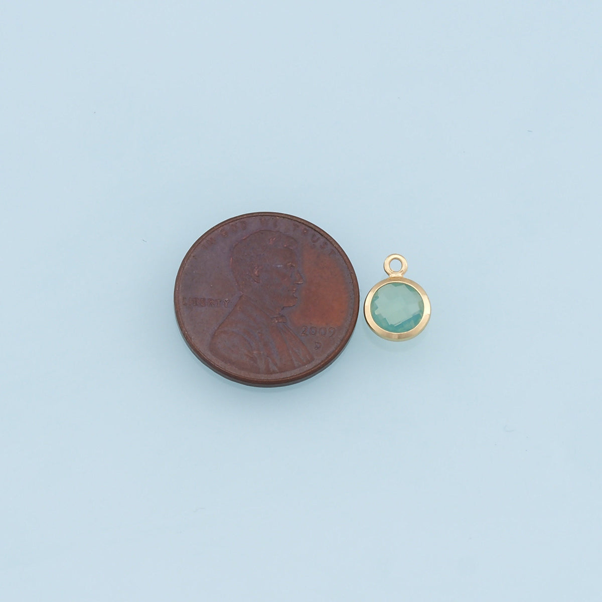 18K Gold Filled Crystal Round Charm Pendant for Jewelry Making