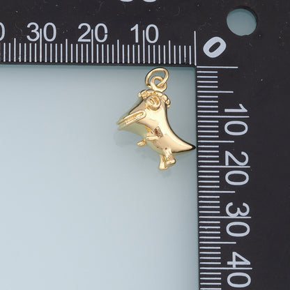 Gold Dinosaur Charms,18K Gold Filled Dinosaur Pendant,Kawaii Charm Bracelet Necklace for DIY Jewelry Making Supply