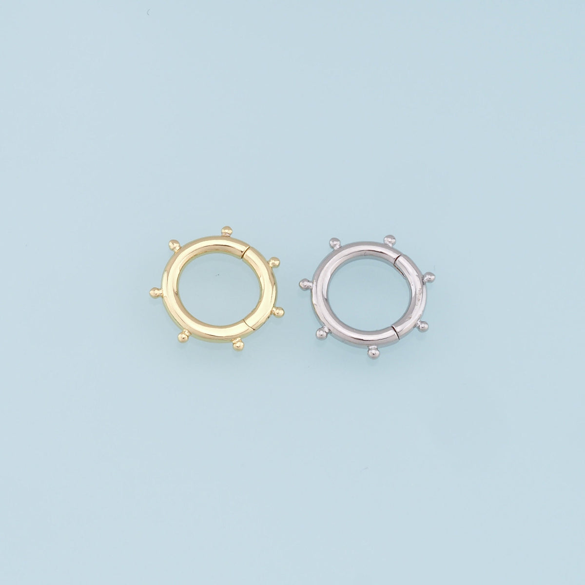 18K Gold Filled Round Carabiner Clasp,Carabiner Lock Connector,Spring Push Gate for DIY Jewelry Finding Necklace Bracelet
