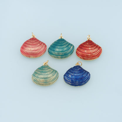 18K Gold Filled Shell Charm Pendant for Jewelry Making