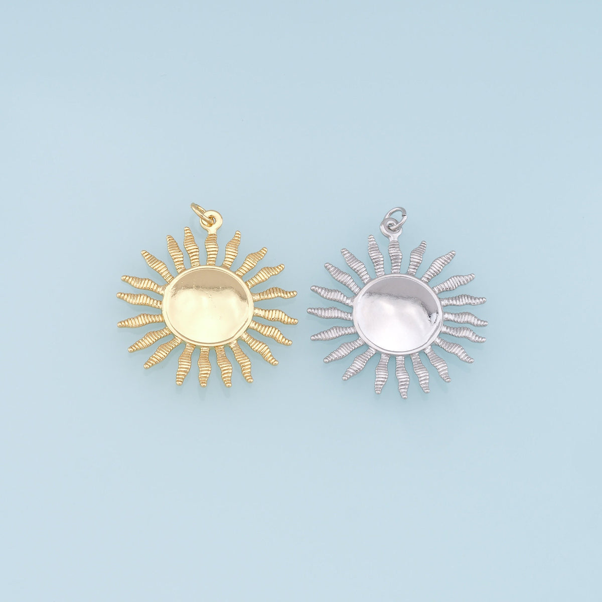 18K Gold Filled Sun Charm Pendant for Jewelry Making