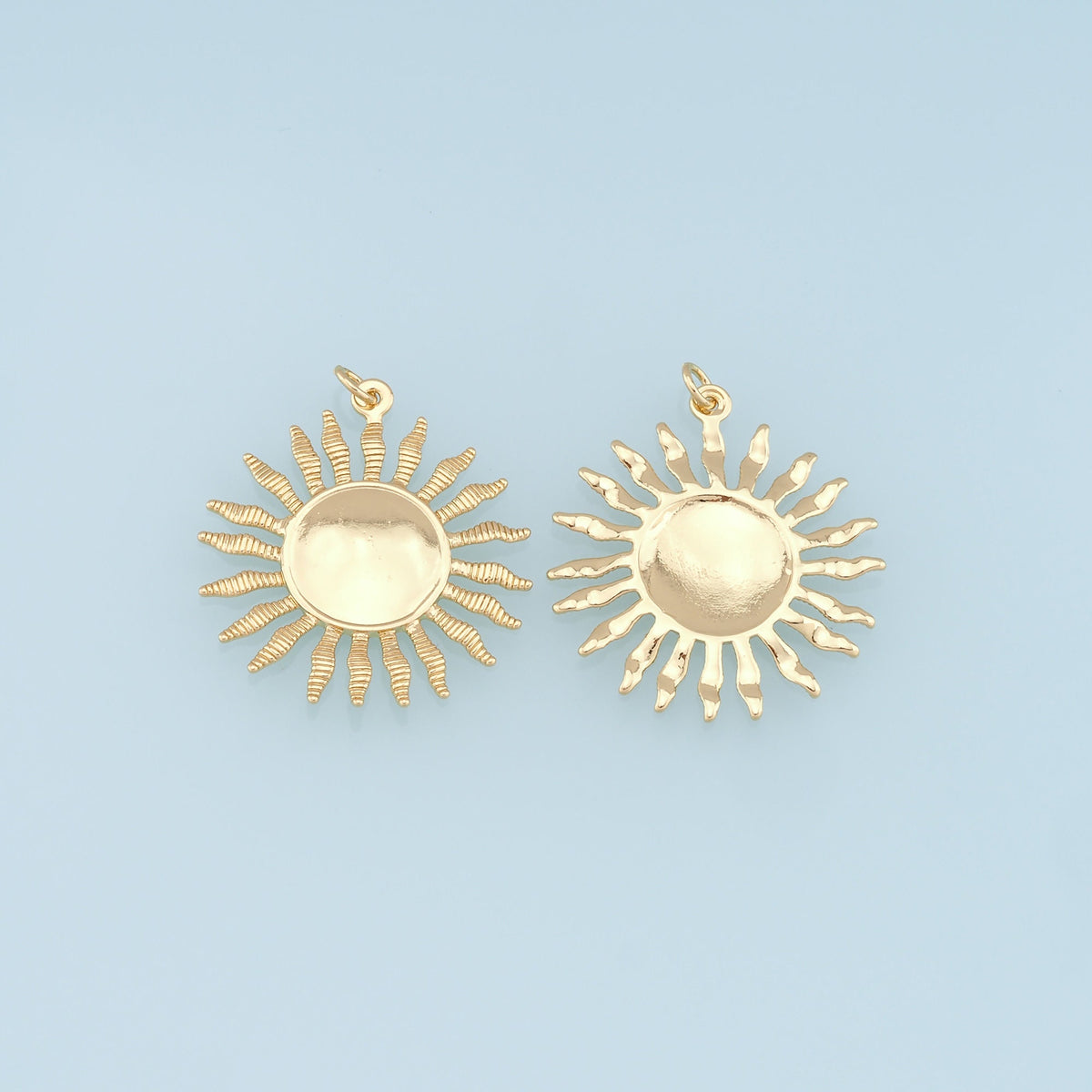 18K Gold Filled Sun Charm Pendant for Jewelry Making