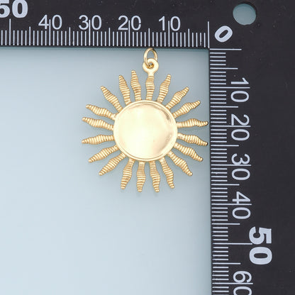 18K Gold Filled Sun Charm Pendant for Jewelry Making