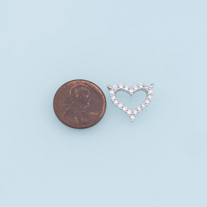 Gold Heart Charms,18K Gold Filled Heart Pendant,CZ Micro Pave Heart Charm Bracelet Necklace for DIY Jewelry Making Supply