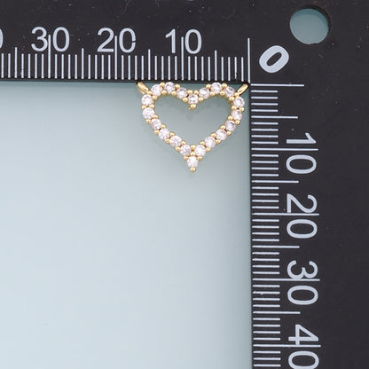 Gold Heart Charms,18K Gold Filled Heart Pendant,CZ Micro Pave Heart Charm Bracelet Necklace for DIY Jewelry Making Supply